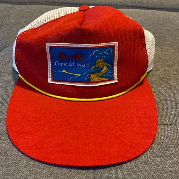 Vintage Great Wall of China SnapBack Hat 80s 90s Chinese Souvenir Adult Ballcap - Picture 2 of 12